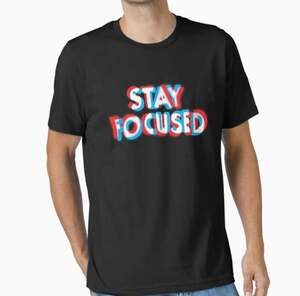 Delta Soft  Stay Focused Gray Graphic T-Shirt